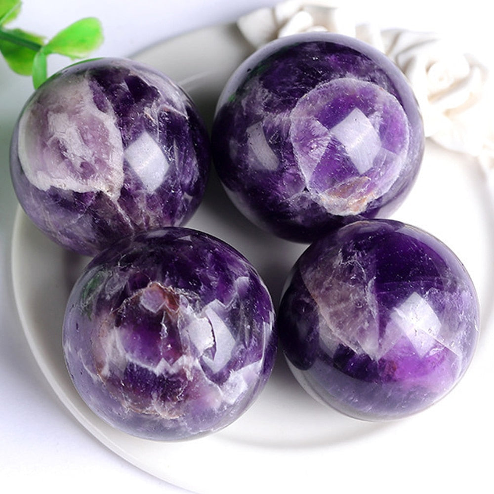 Natural Dream Amethyst Ball Polished Healing Crystal