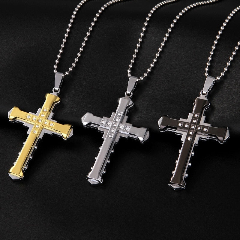 Fashionable Jesus Cross Necklace Pendant Hip Hop Jewelry