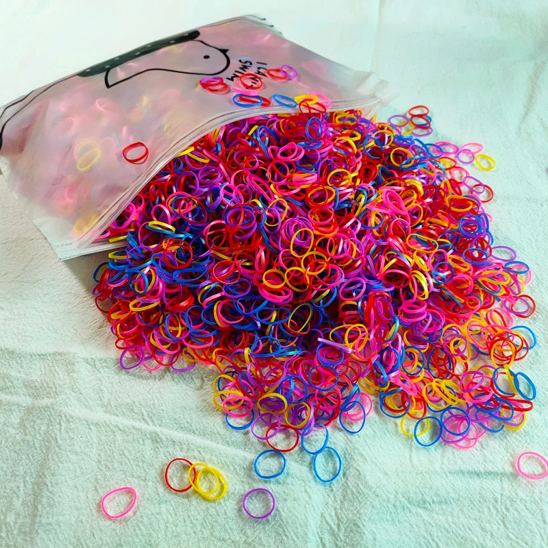 500pcs Small Rubber Bands for Kids Hair Multi Variation