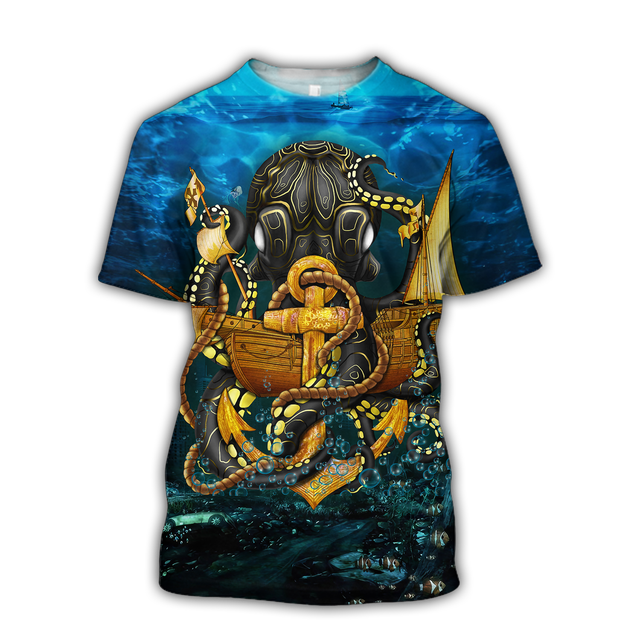 Davy Jones Locker Pirates Sunken Treasure Tee T Shirt Short Sleeve