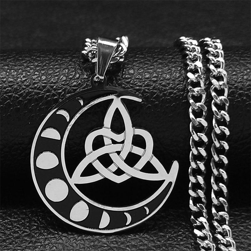 Viking Witch Celtic Knot Pendant Necklace Odin Gothic