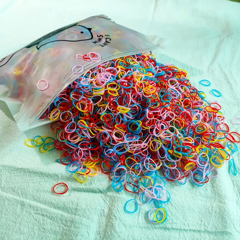 500pcs Small Rubber Bands for Kids Hair Multi Variation