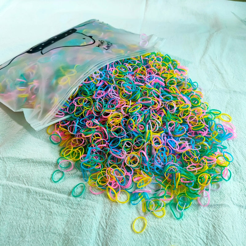 500pcs Small Rubber Bands for Kids Hair Multi Variation