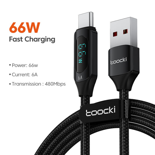 3FT USB A to Type C Cable Fast Charging W DISPLAY