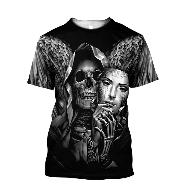 Death Angel Skull Reaper Mary Wings Tee T Shirt Goth Pagan