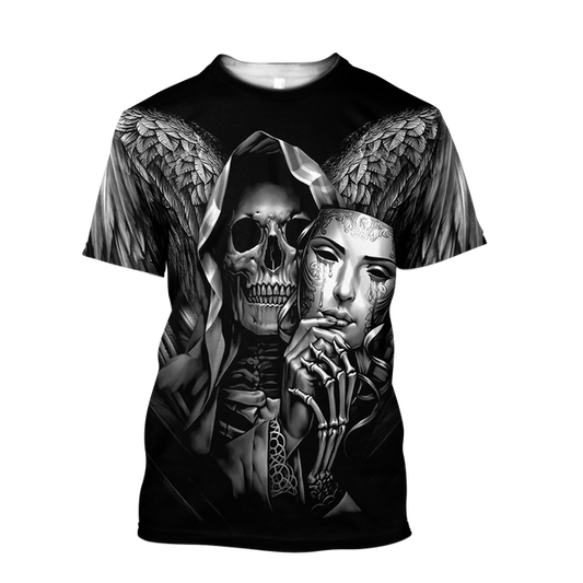 Death Angel Skull Reaper Mary Wings Tee T Shirt Goth Pagan