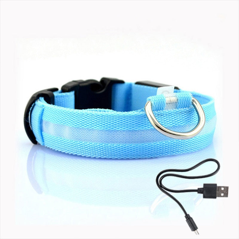 Led Dog Collar Light Night Luminous Pet Products USB Charging