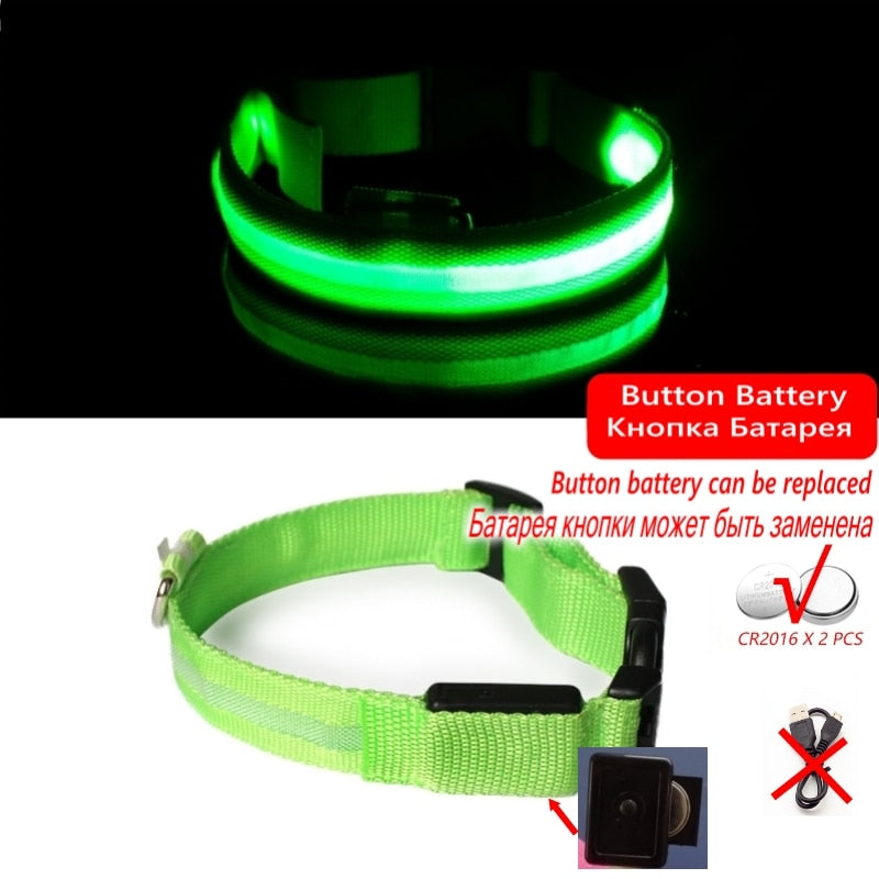 Led Dog Collar Light Night Luminous Pet Products USB Charging