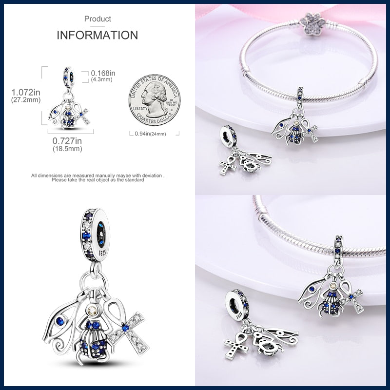 Charms 925 Evil Eye Owl Hot Air Balloon Blue Pandora Tortoise Heart