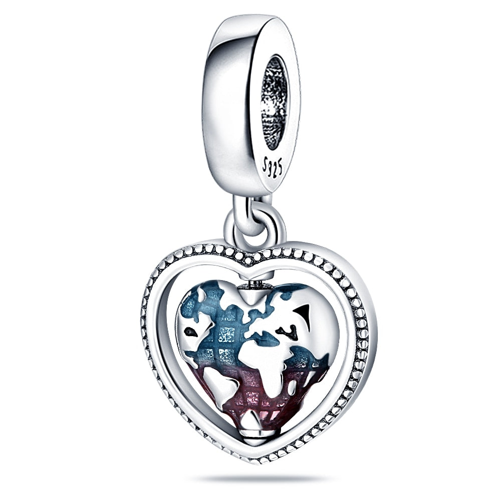 Charms 925 Evil Eye Owl Hot Air Balloon Blue Pandora Tortoise Heart