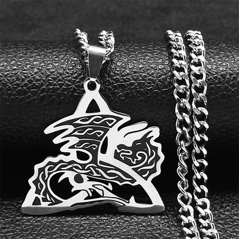 Viking Witch Celtic Knot Pendant Necklace Odin Gothic