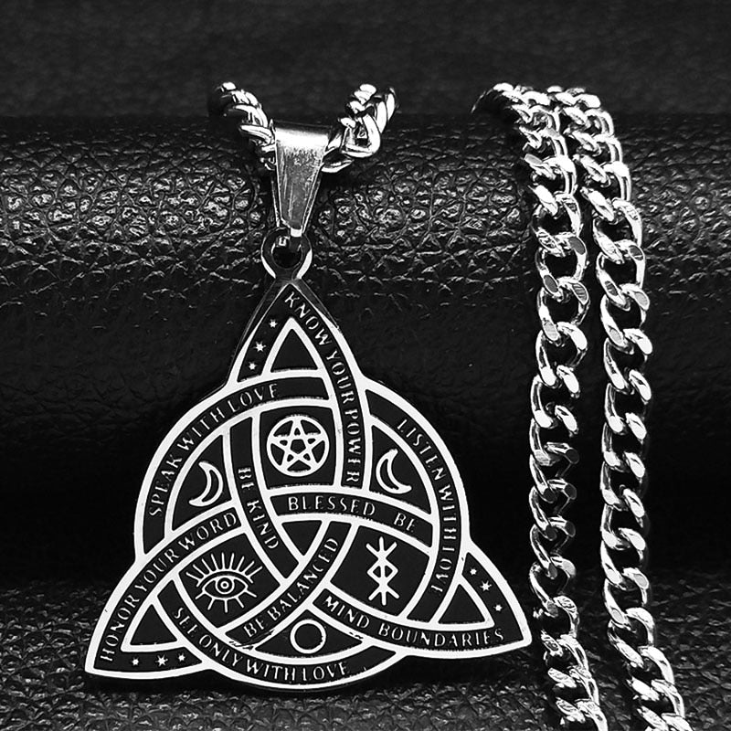 Viking Witch Celtic Knot Pendant Necklace Odin Gothic