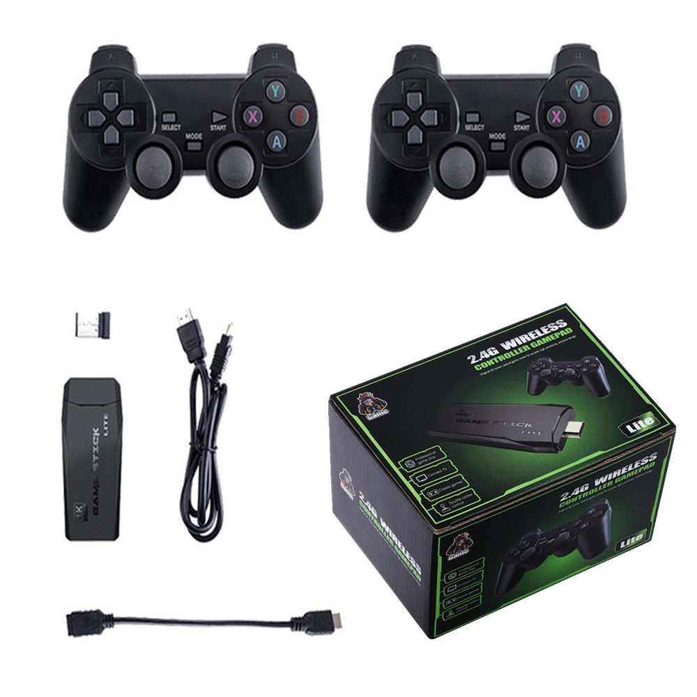 Video Game Console + Double Wireless Game Stick Retro Games