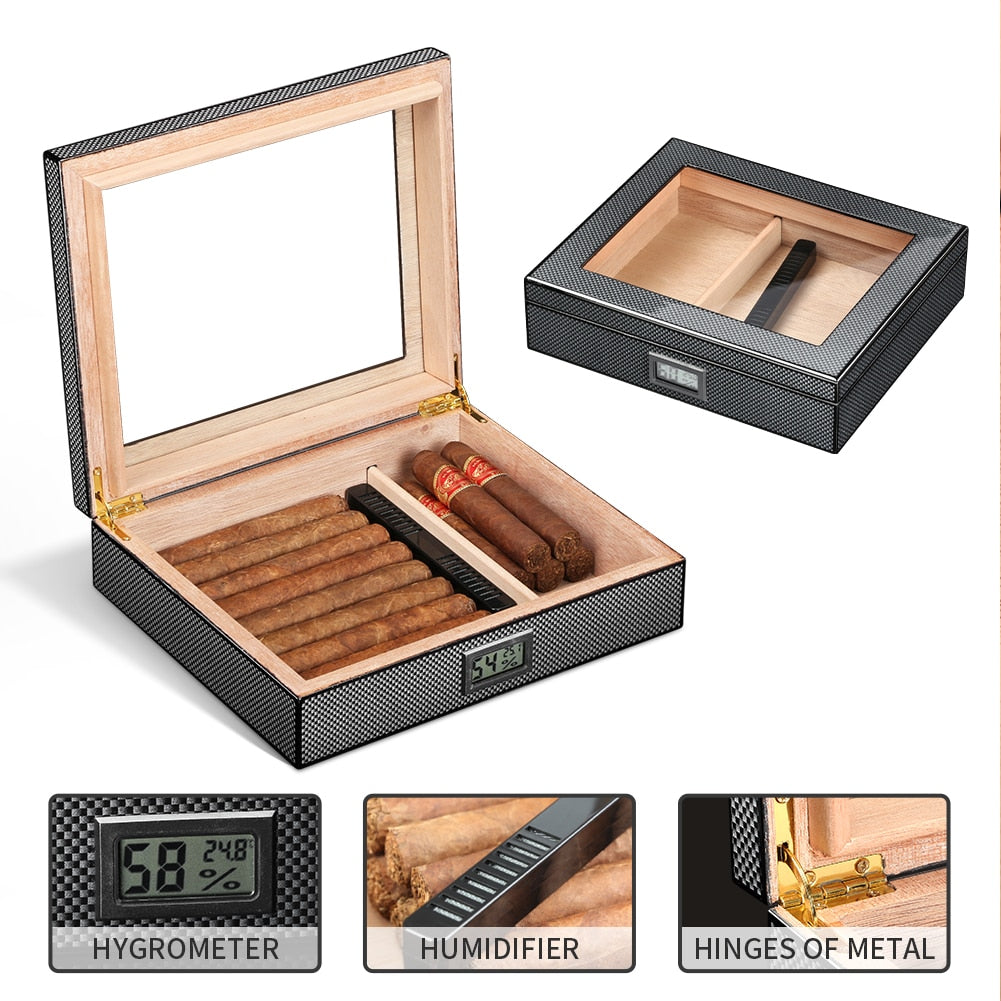 Cedar Wood Cigar Humidor Box Portable Travel Cigar Case