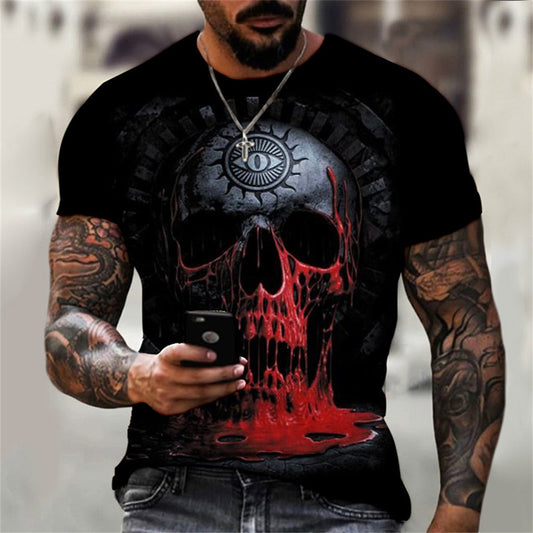 Evil Eye Skull Blood Drip Tee T Shirt