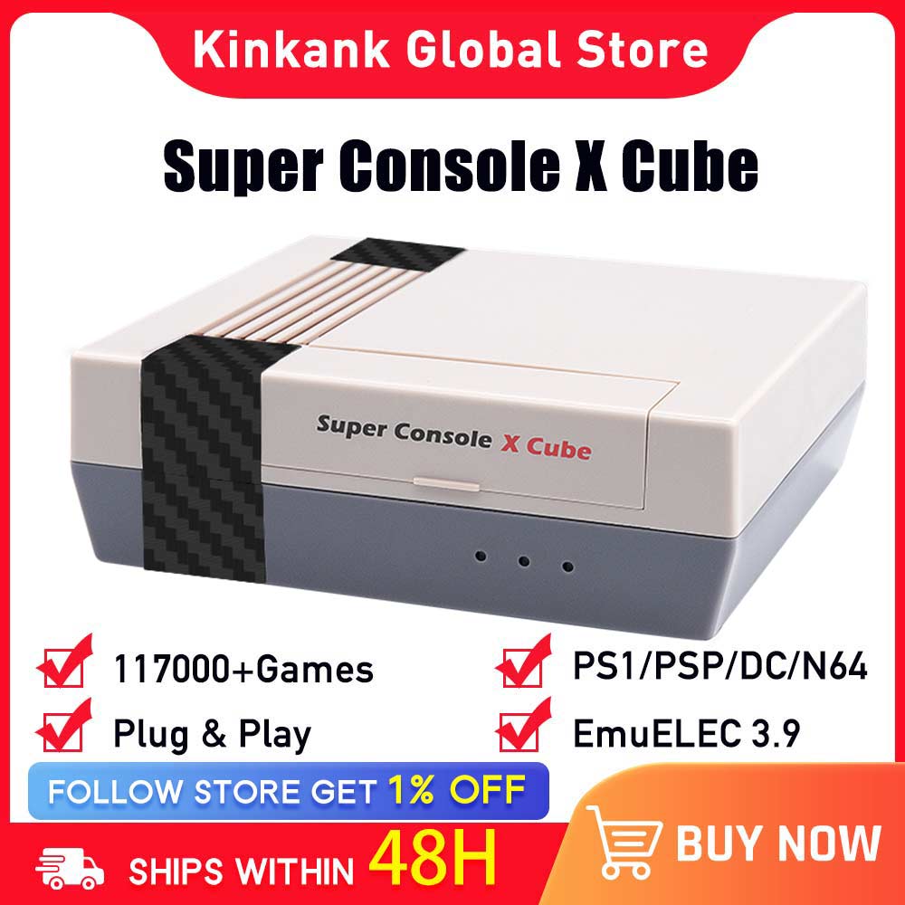 Super Console X Cube Retro Game Console Up To 117000 Video Games 70 Emulators for PSP/PS1/DC/N64/MAME with Gamepads