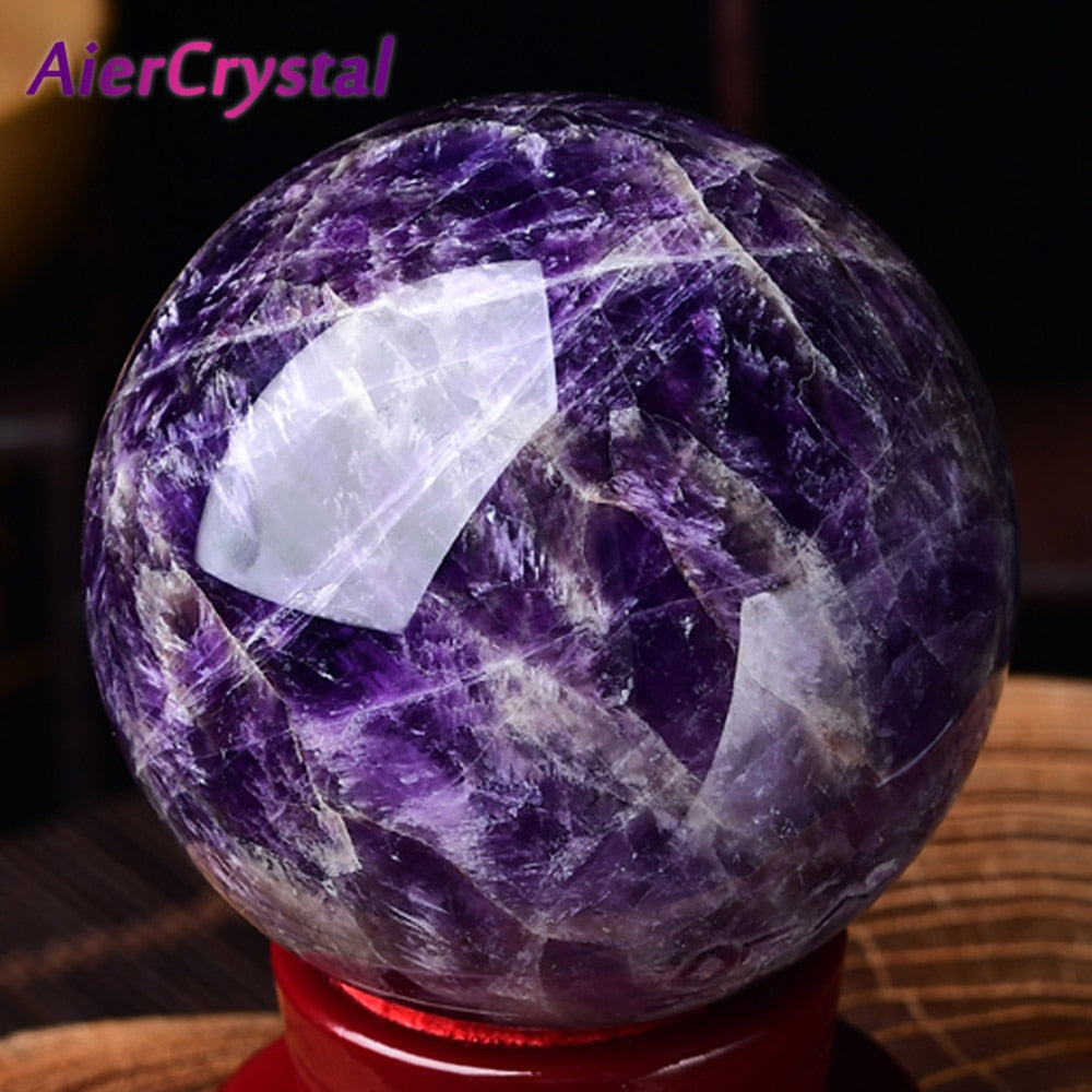 Natural Dream Amethyst Ball Polished Healing Crystal