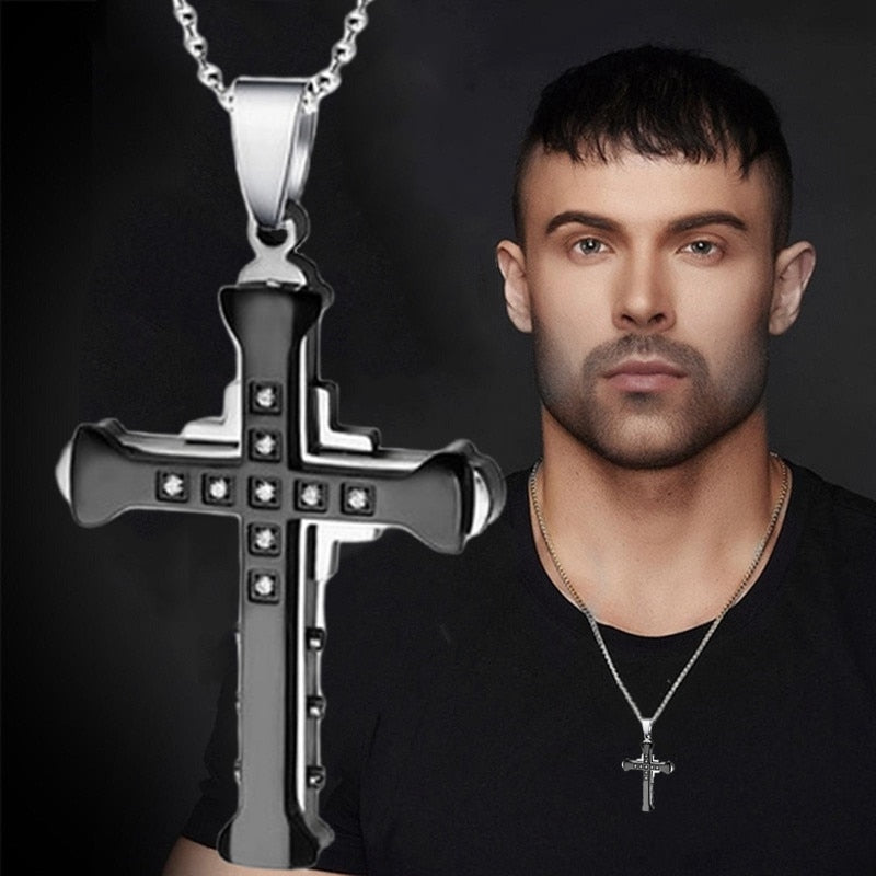 Fashionable Jesus Cross Necklace Pendant Hip Hop Jewelry