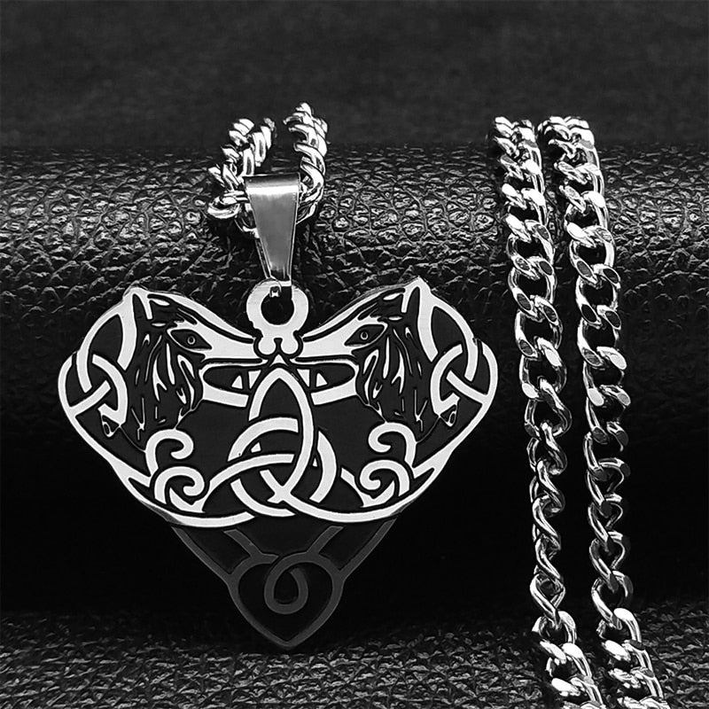 Viking Witch Celtic Knot Pendant Necklace Odin Gothic