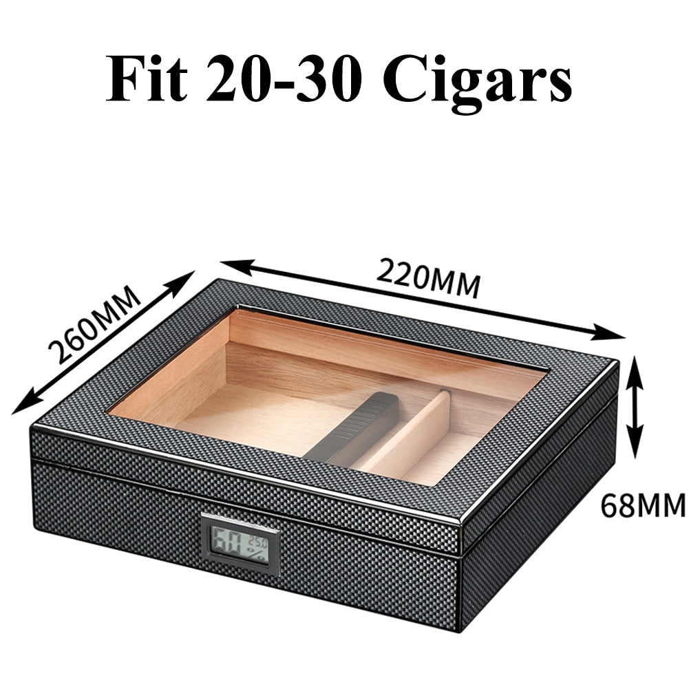 Cedar Wood Cigar Humidor Box Portable Travel Cigar Case