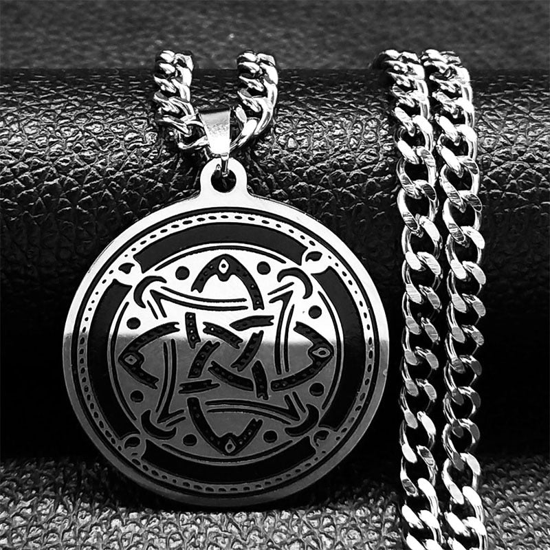 Viking Witch Celtic Knot Pendant Necklace Odin Gothic