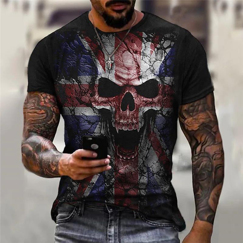 United Kingdom British Flag Skull Demon Tee T Shirt