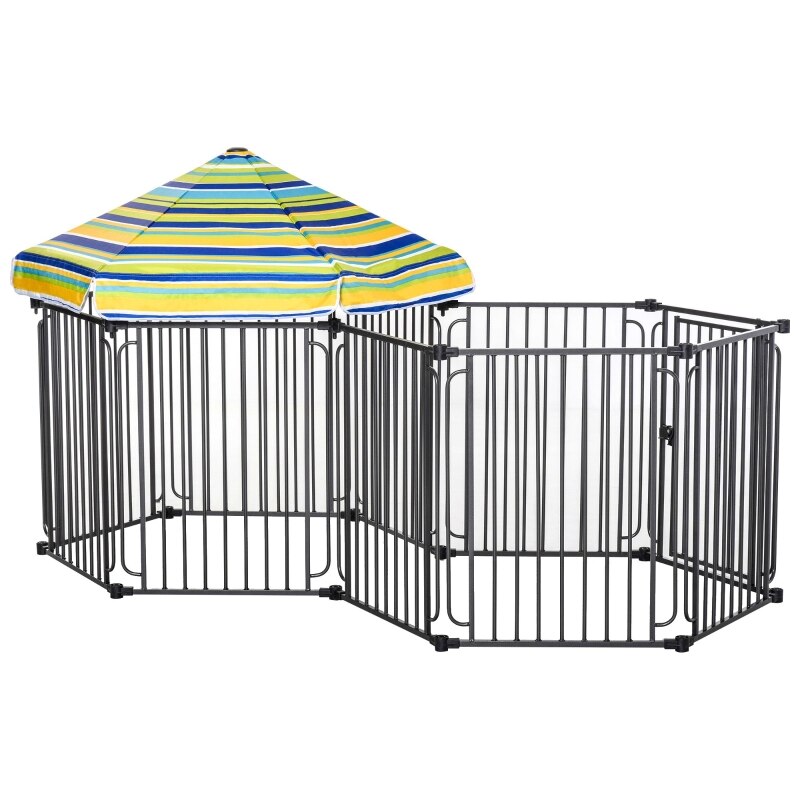 Heavy-duty Pet Playpen Kennel with Door Removable Cover Freestanding