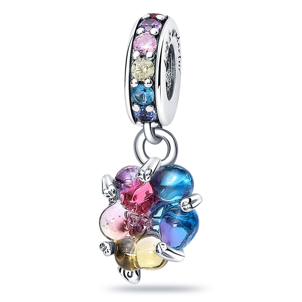 Charms 925 Evil Eye Owl Hot Air Balloon Blue Pandora Tortoise Heart