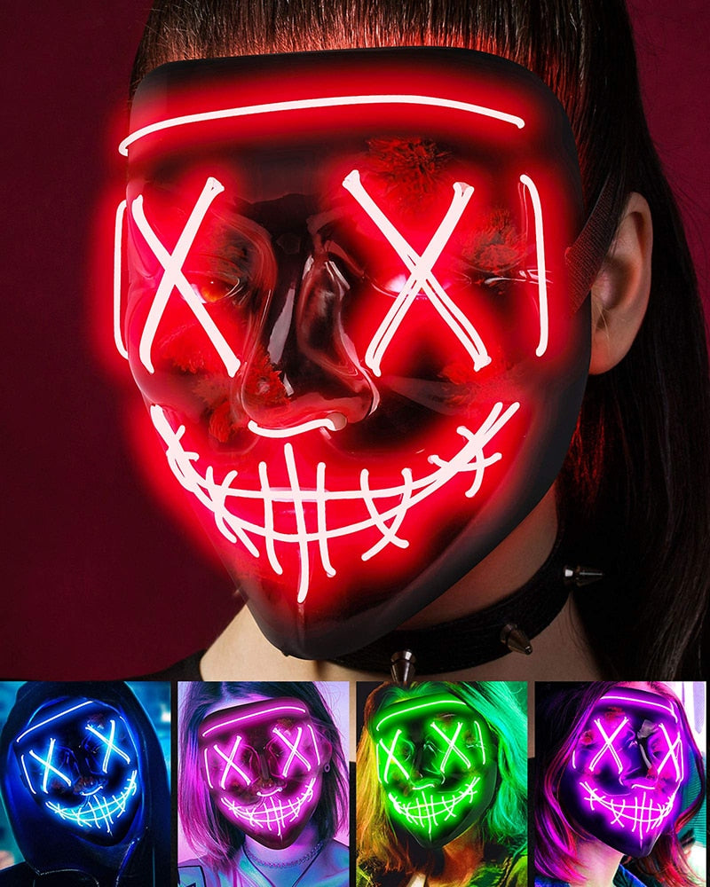 Halloween Neon Led Purge Mask Luminous