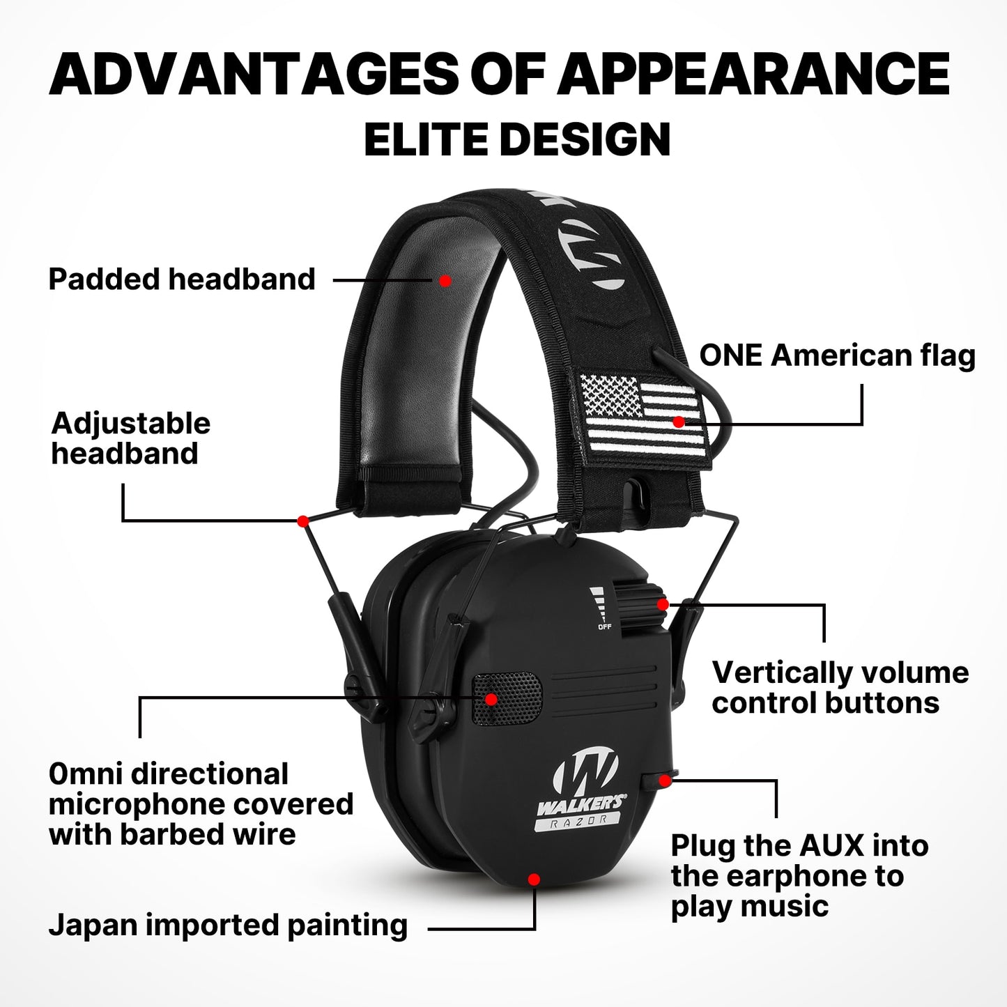 Shooting Ear Protection Safety Earmuffs Noise Reduction