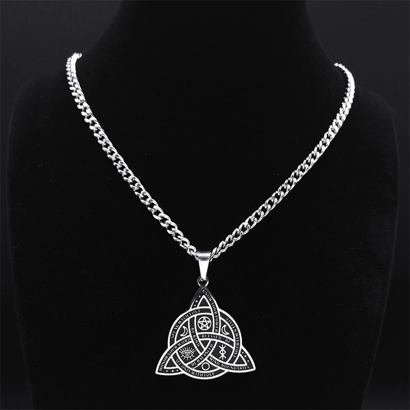 Viking Witch Celtic Knot Pendant Necklace Odin Gothic