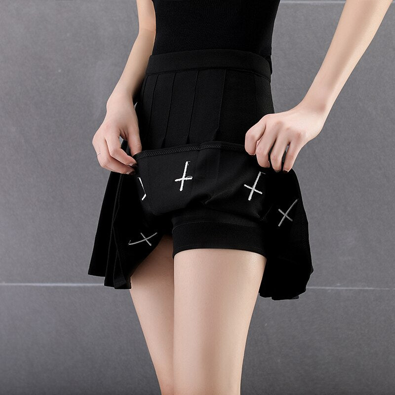 Black High Waist Mini Skirts Punk Gothic Streetwear Lolita Harajuku Skirt