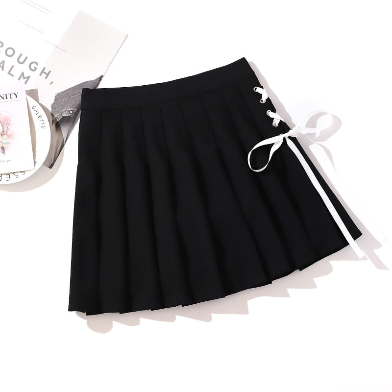 Black High Waist Mini Skirts Punk Gothic Streetwear Lolita Harajuku Skirt