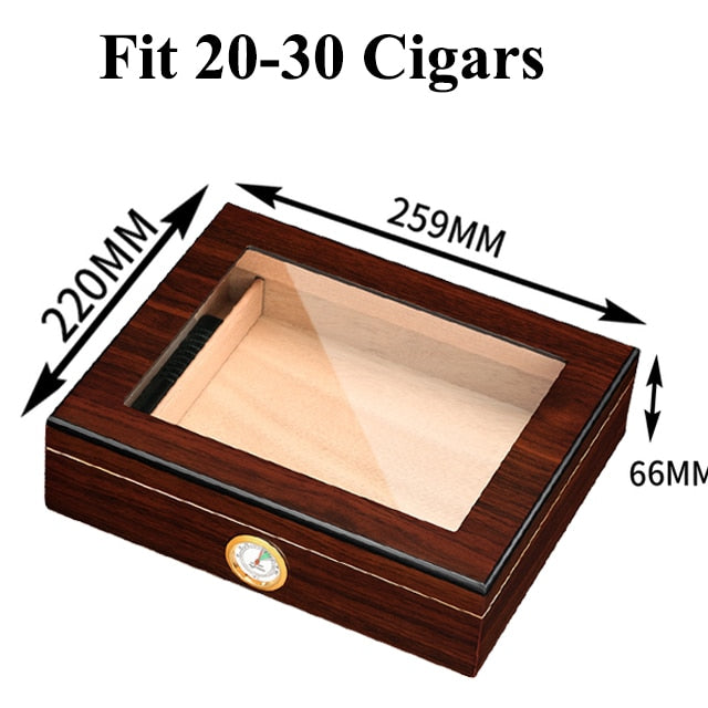 Cedar Wood Cigar Humidor Box Portable Travel Cigar Case