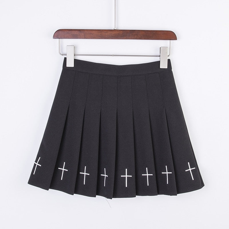 Black High Waist Mini Skirts Punk Gothic Streetwear Lolita Harajuku Skirt