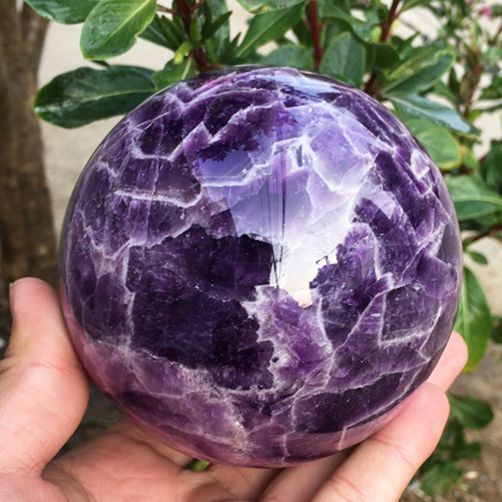 Natural Dream Amethyst Ball Polished Healing Crystal