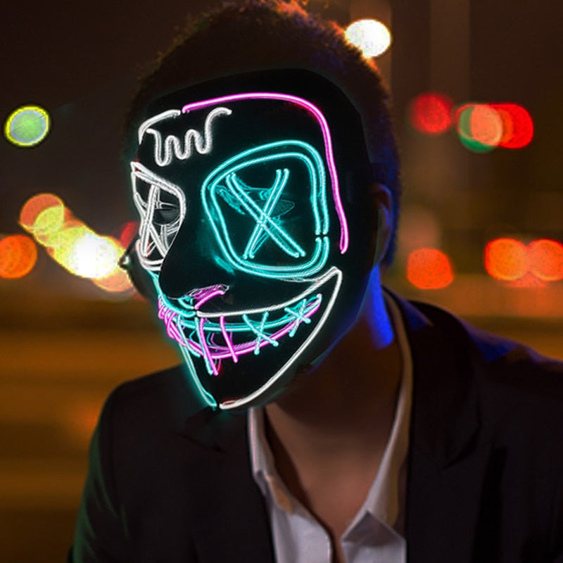 Halloween Neon Led Purge Mask Luminous