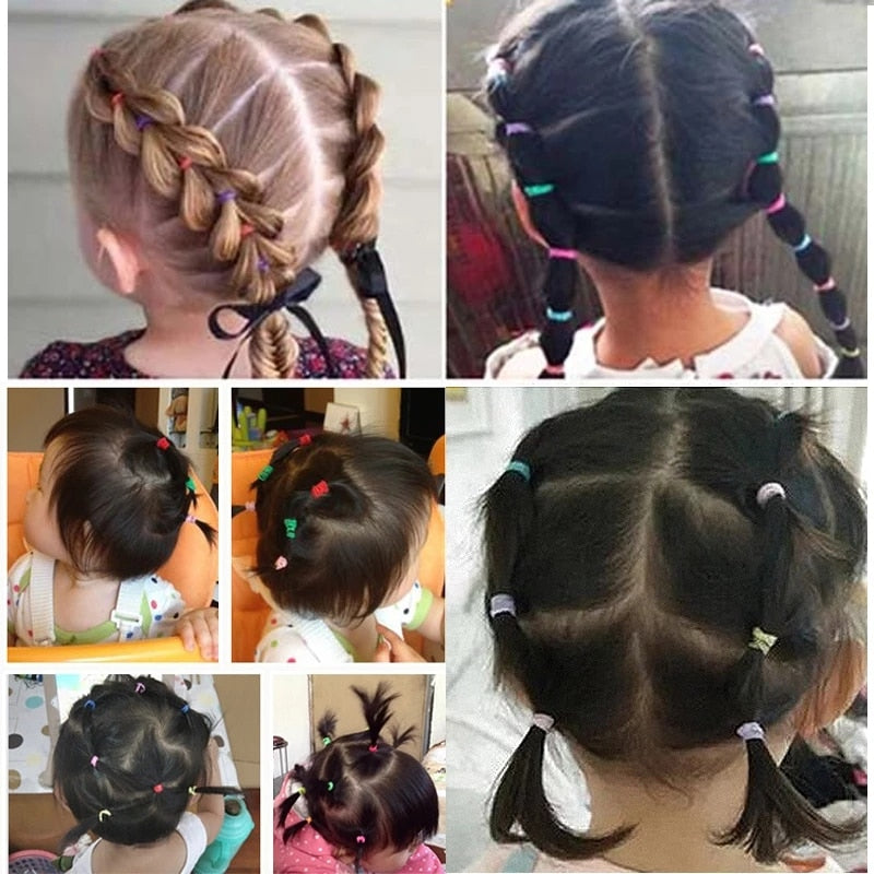 500pcs Small Rubber Bands for Kids Hair Multi Variation