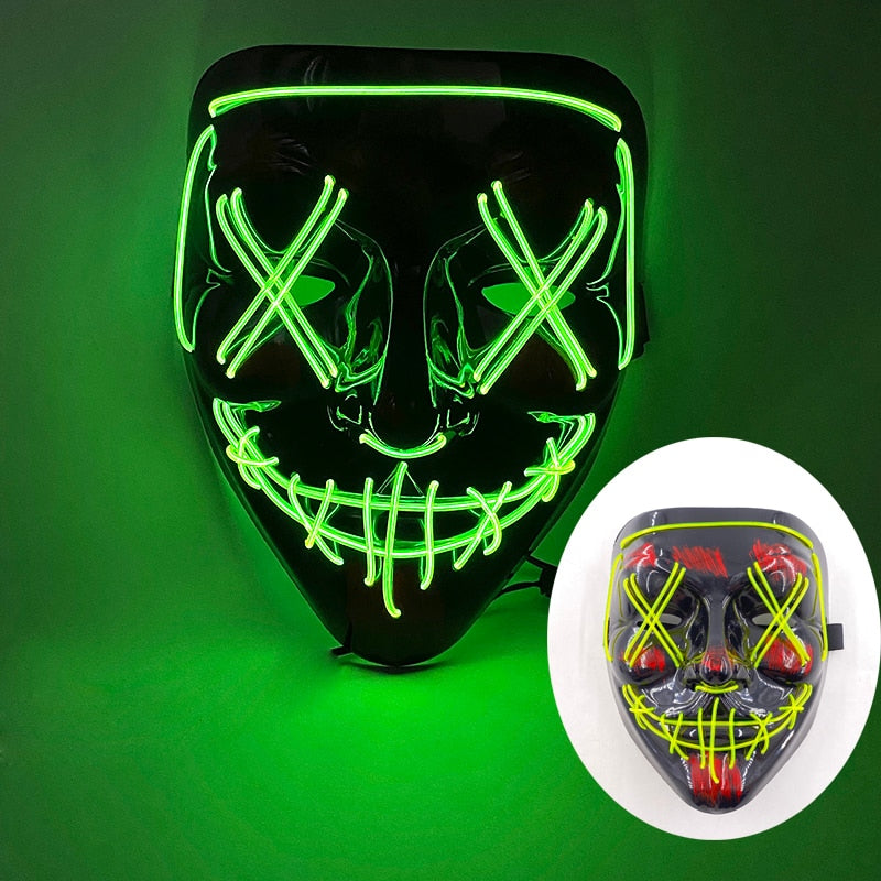 Halloween Neon Led Purge Mask Luminous