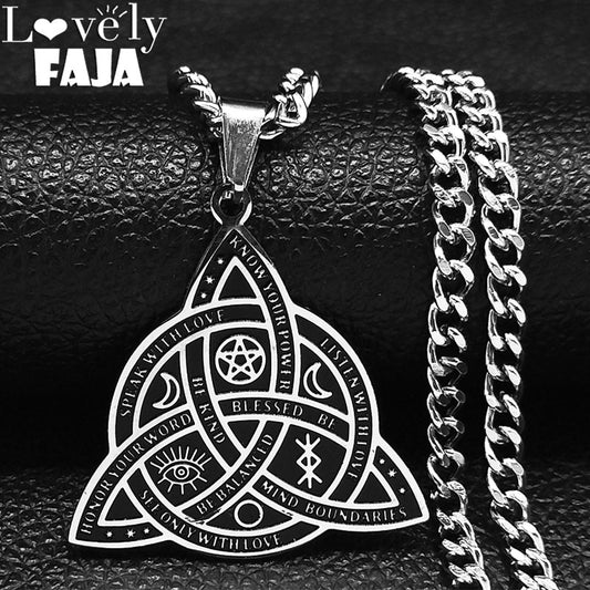 Viking Witch Celtic Knot Pendant Necklace Odin Gothic