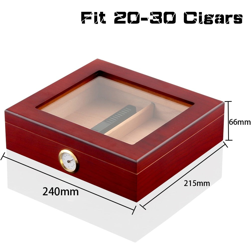 Cedar Wood Cigar Humidor Box Portable Travel Cigar Case