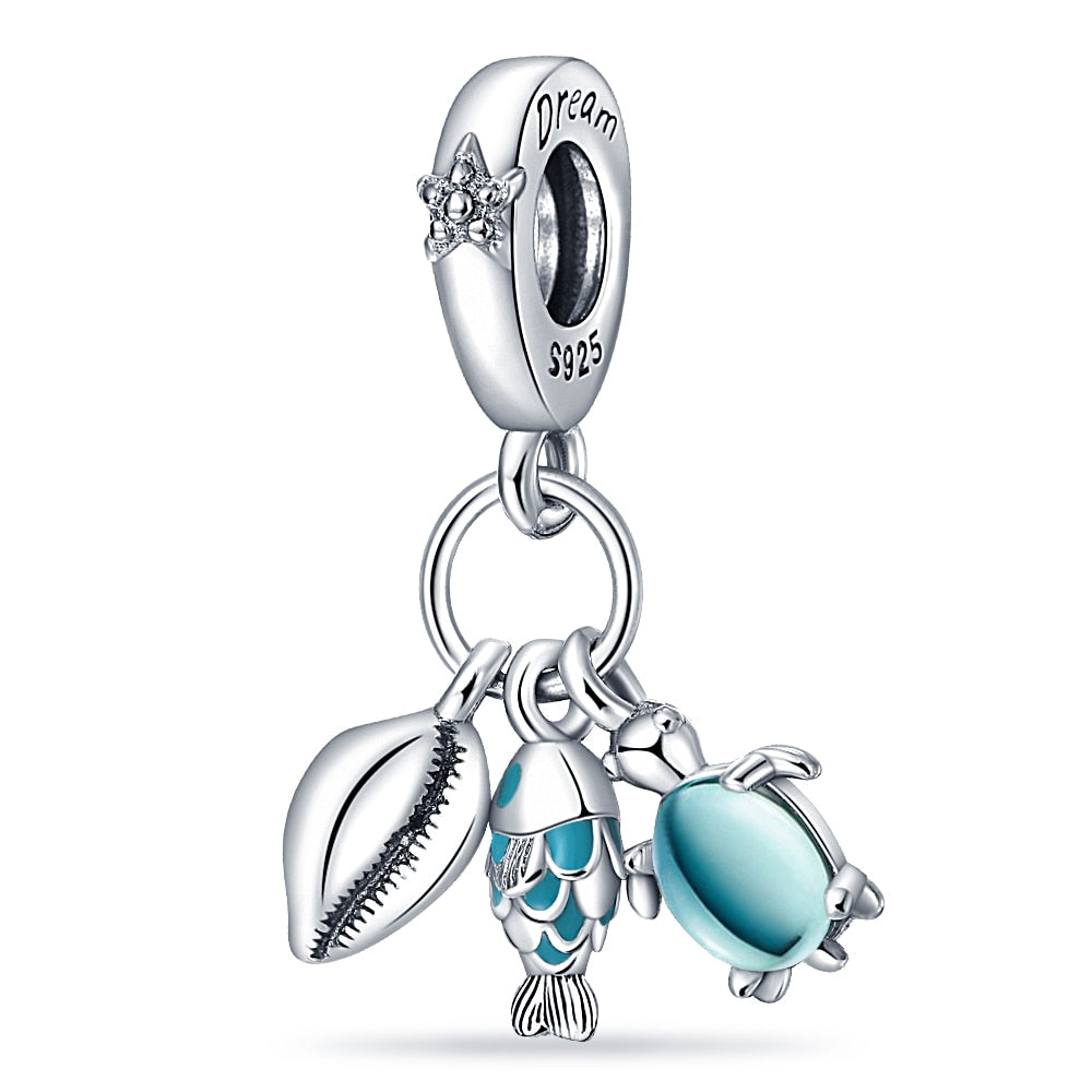 Charms 925 Evil Eye Owl Hot Air Balloon Blue Pandora Tortoise Heart