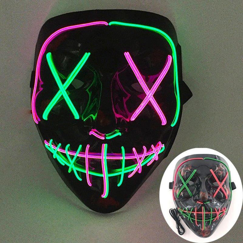 Halloween Neon Led Purge Mask Luminous