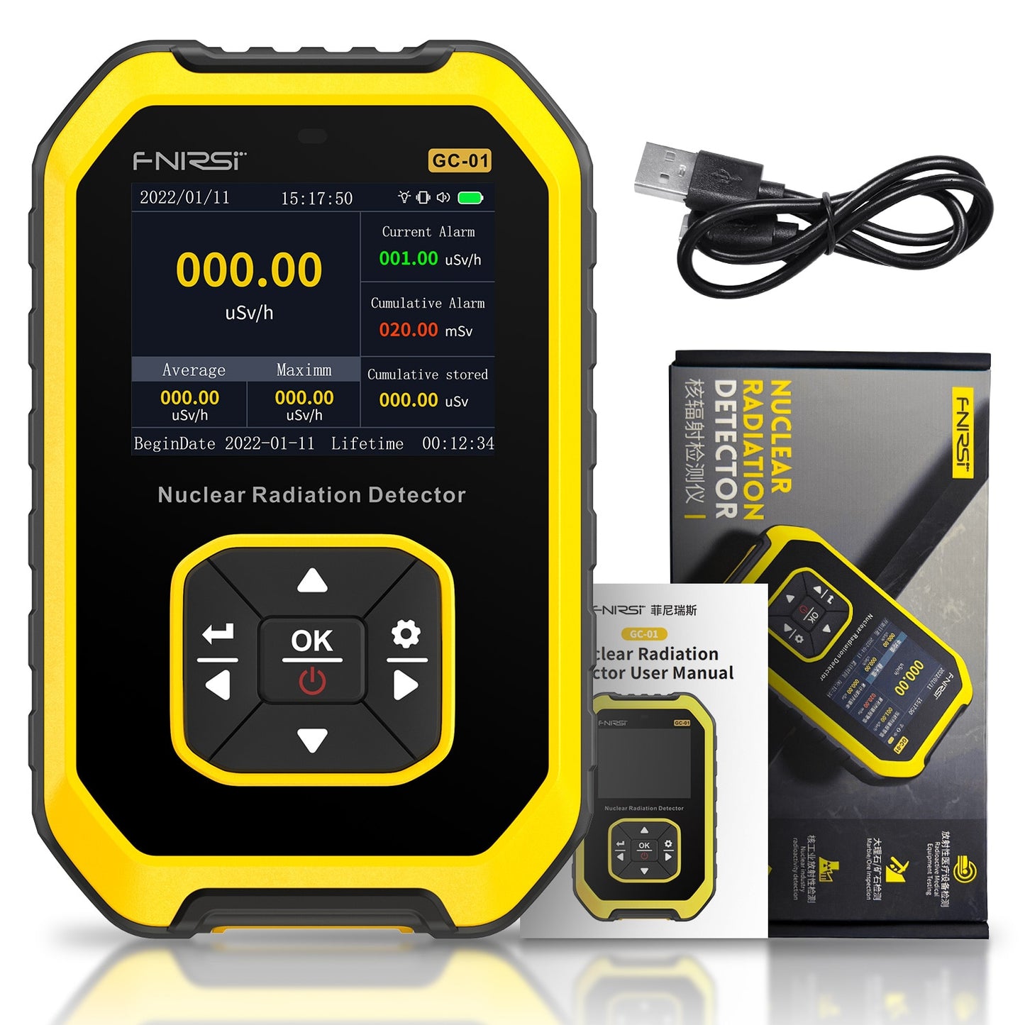 Geiger counter Nuclear Radiation Detector Personal Dosimeter