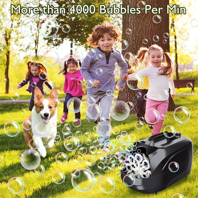 Portable Bubble Machine Plug In/ Battery Electric Bubble Blower Maker Kids Outdoor Toys