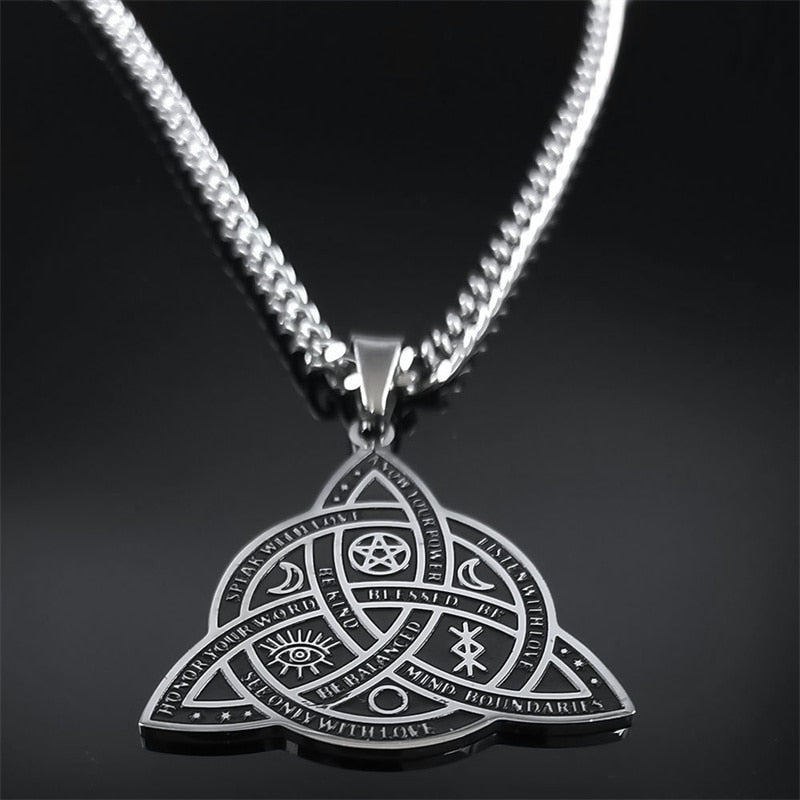 Viking Witch Celtic Knot Pendant Necklace Odin Gothic