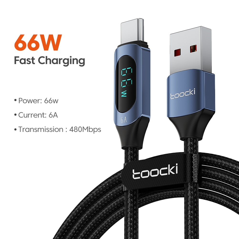 3FT USB A to Type C Cable Fast Charging W DISPLAY