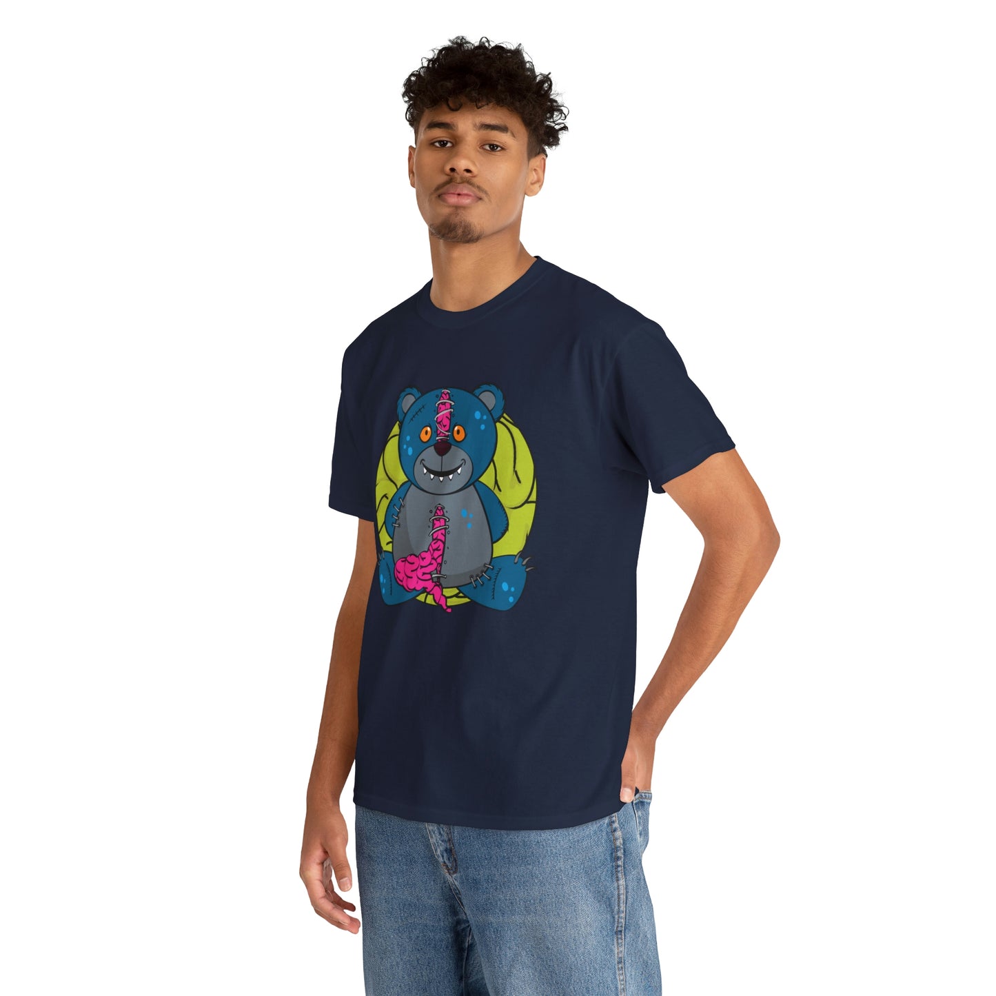 Zombie Brain Teddy Bear Unisex Heavy Cotton Tee