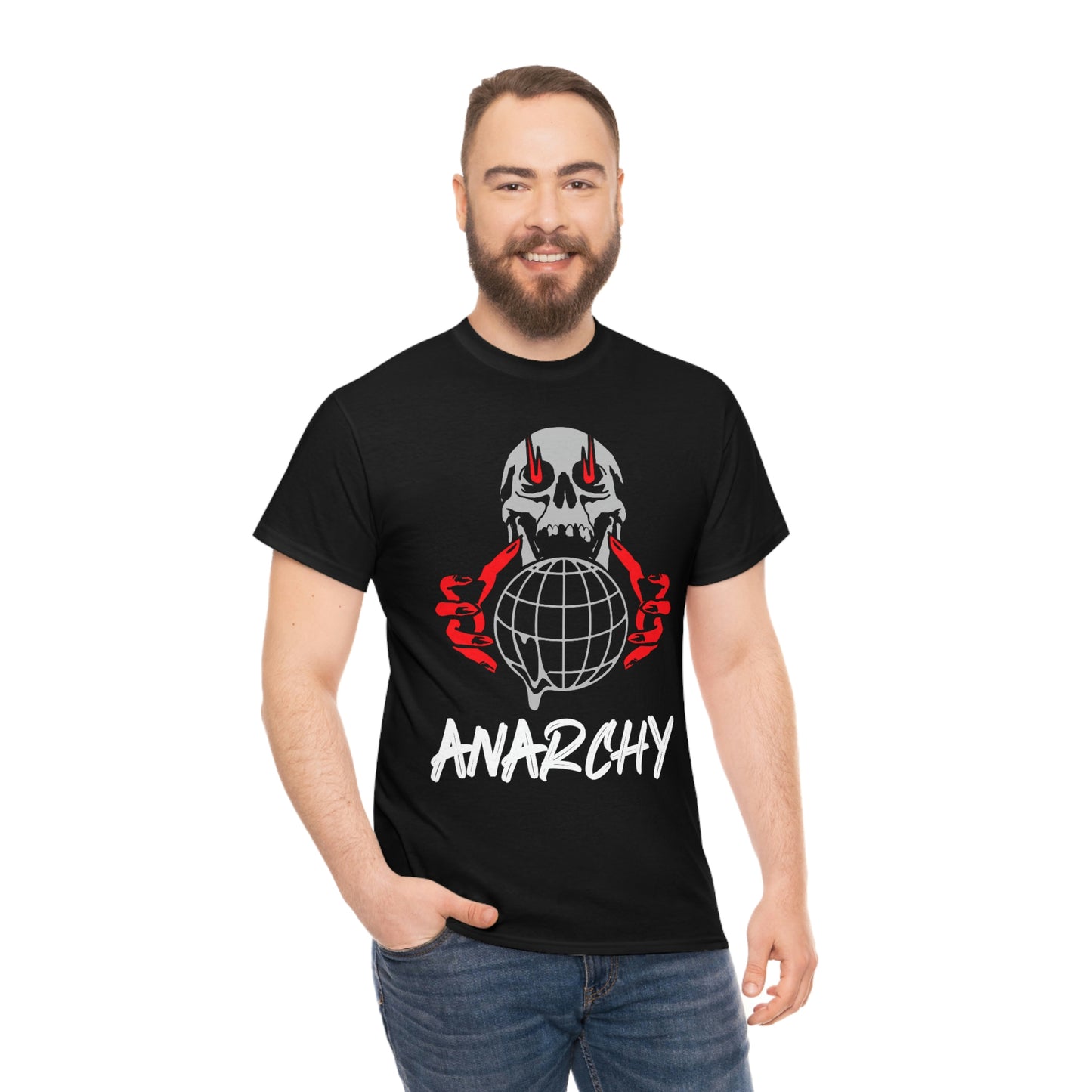 Anarchy World Government Skull Unisex Heavy Cotton Tee