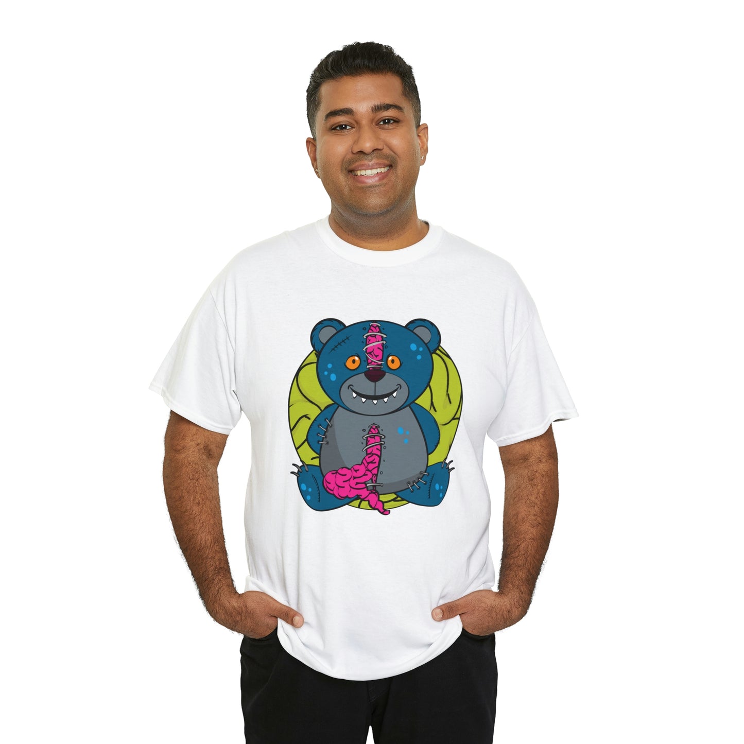 Zombie Brain Teddy Bear Unisex Heavy Cotton Tee